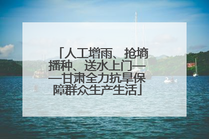 人工增雨、抢墒播种、送水上门——甘肃全力抗旱保障群众生产生活